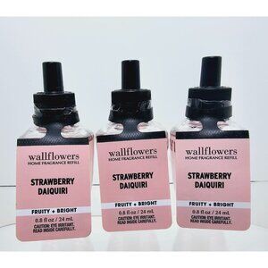 3 STRAWBERRY DAIQUIRI Bath Body Works Wallflower Refill Bulbs NEWShip